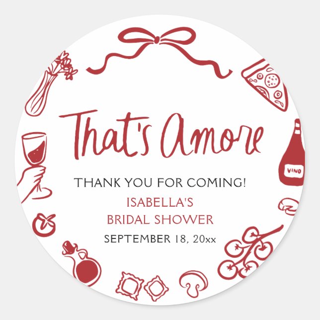 Adesivo Vermelho Italiano Aquela Pizza Massa de Amor para  (Frente)