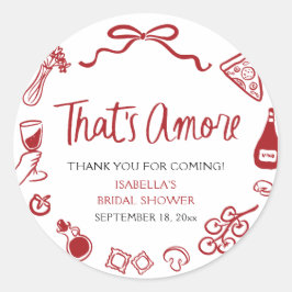 Adesivo Vermelho Italiano que é Chá de panela de pizza