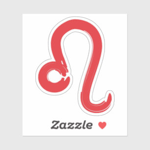Adesivo Vermelho LEO Signo do Zodíaco Aniversário Julho Ag
