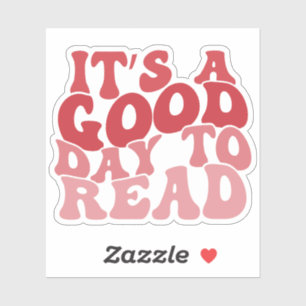 Adesivo Vermelho multicolorido É um bom dia para ler vinil