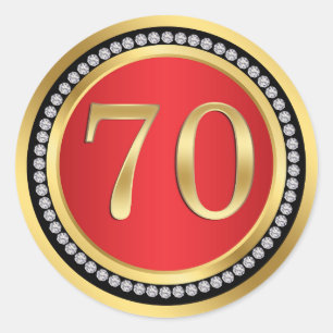 Adesivo Vermelho, ouro, aniversário do 70 dos diamantes d