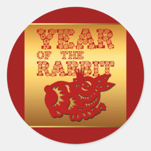 Adesivo Vermelho Papercut Coelho Floral Ano Zodiodal R Sti