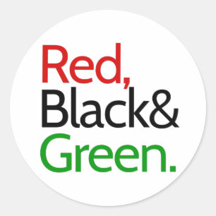 Adesivo Vermelho, Preto e Verde-Americano Africano