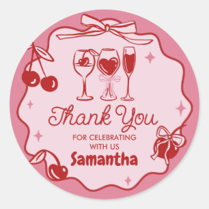 Adesivo Vermelho Rosa Sujo Trinta Festas de aniversário