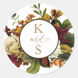 Adesivo Vermelho Russo Orange Floral Buquê Wedding Monog
