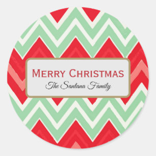 Adesivo Vermelho Verde e Branco Zigue-Zague Natal Personal