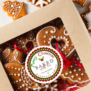 Adesivo Vermelho Verde Feito Com Amor Feliz Natal