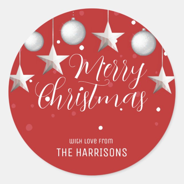 Adesivo Vermelhos de Natal brilhante (Frente)