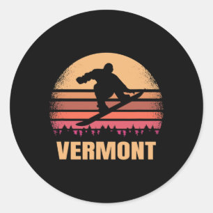 Adesivo Vermont Snowboard Vintage Vt Snow Boarder Retro