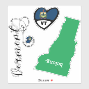 Adesivo Vermont State, Sheet of Die Cut Stickers