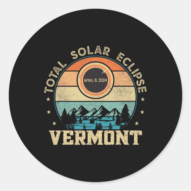 Adesivo Vermont Total Solar Eclipse 8 de abril de 2024 Men (Frente)