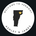Adesivo Vermont Wedding Sticker Tag, Preto, Dourado<br><div class="desc">Use este adesivo para rotular as bolsas de boas-vindas ou as caixas de tratamento para seus convidados fora do hotel,  e bem-vindos a Vermont.</div>