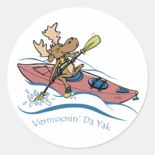 Adesivo Vermoosin' Da Yak Vermont Kayaking Moose