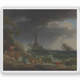 Adesivo Vernet - Uma tempestade na costa mediterrânica