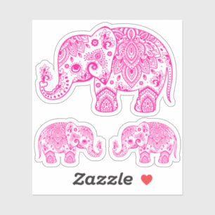 Adesivo Verniz-rosa-elefante, floral paisley