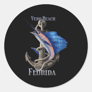 Adesivo Vero Beach Florida Espadarte Marlin Ocean Fisherie