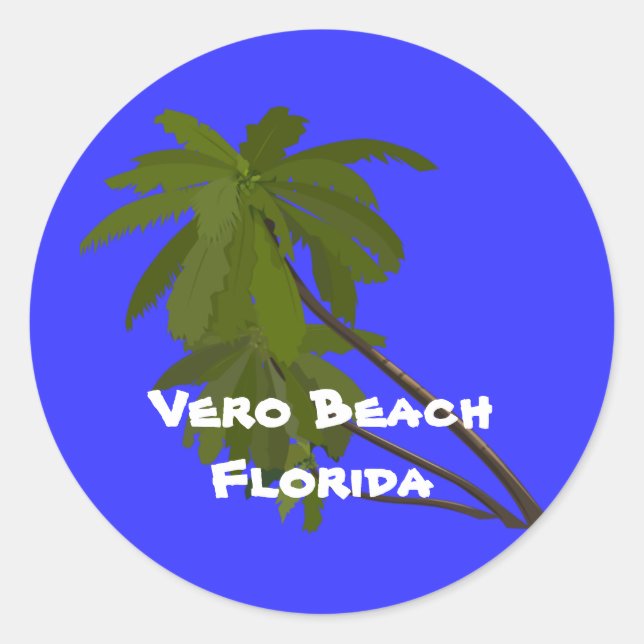 Adesivo Vero Beach, Flórida, Palm Trees Sticker (Frente)