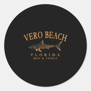 Adesivo Vero Beach Flórida Tubarão Letra Laranja Arqueada