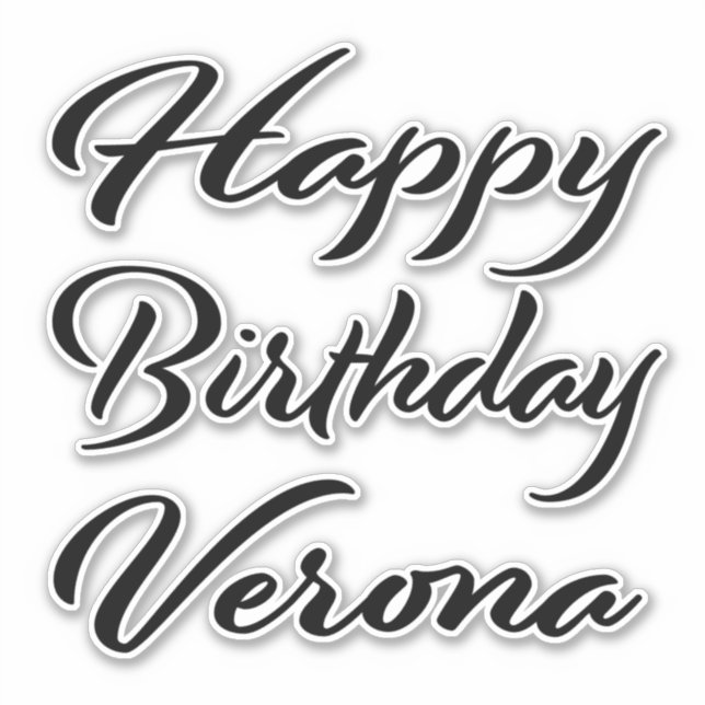 Adesivo Verona Name Vorname black Sticker Geburtstag (Frente)