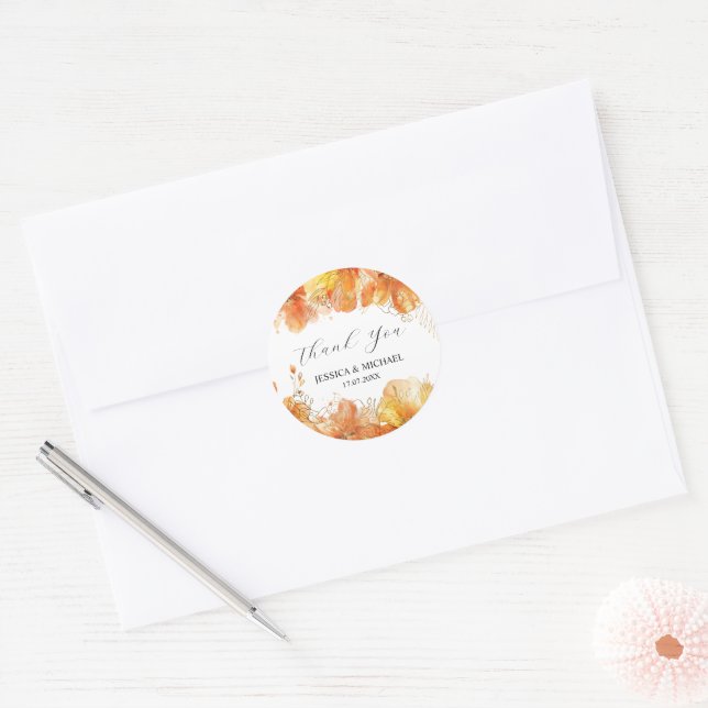 Adesivo Verona Sunset Watercolor Florals Obrigado Casament (Envelope)