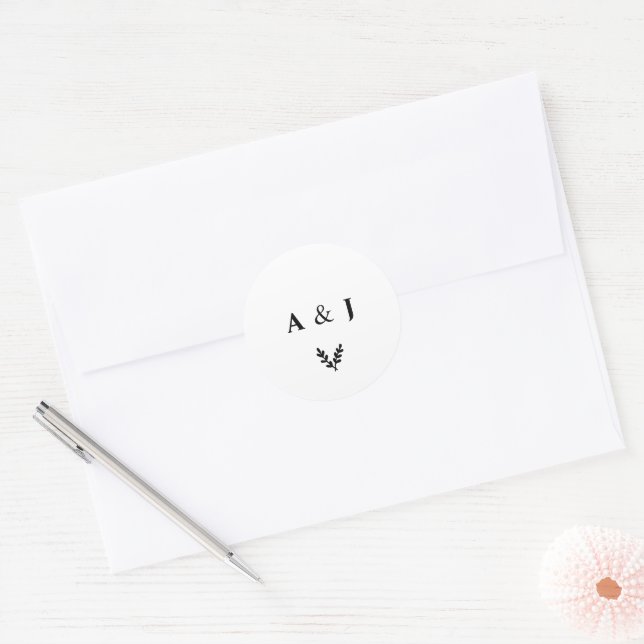Adesivo Verruga de Monogramas Botânicos Florais Elegantes  (Envelope)