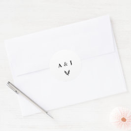 Adesivo Verruga de Monogramas Botânicos Florais Elegantes