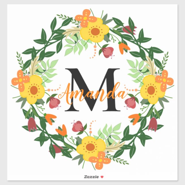 Adesivo Verruga Floral Monogramada (Folha)