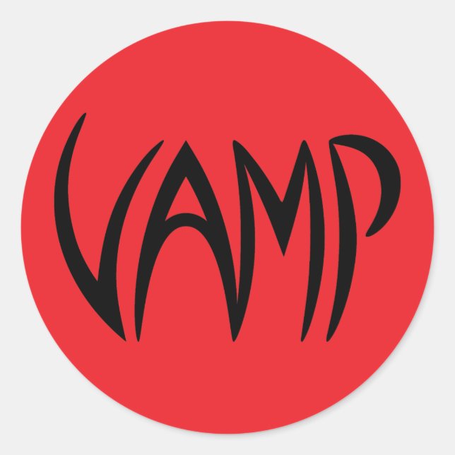 Adesivo Versão do Texto Vamp (Vermelho/Preto) (Frente)