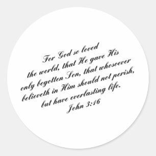 Adesivo Verso da bíblia do 3:16 de John (KJV)