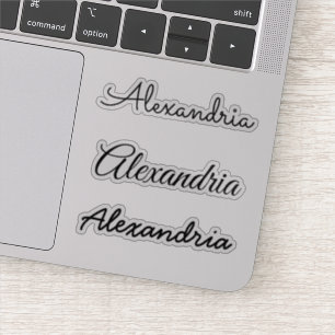 Adesivo Versões de Script Manuscrito Preto