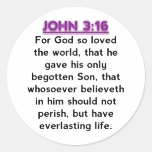 Adesivo Versos da bíblia - John 3,16 KJV