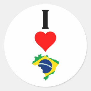 Adesivo Vertical Eu Amo Brasil / Eu Corto Brasil Brasileir