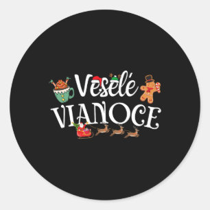 Adesivo Veselé Vianoce Eslovaco Feliz Natal Vesele Viano