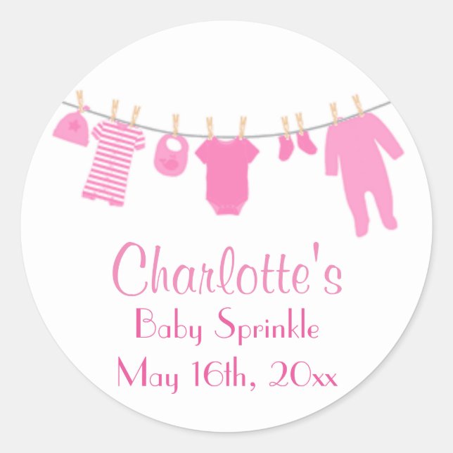 Adesivo Vestes cor-de-rosa Vidraças Bebê Vinhetas (Frente)