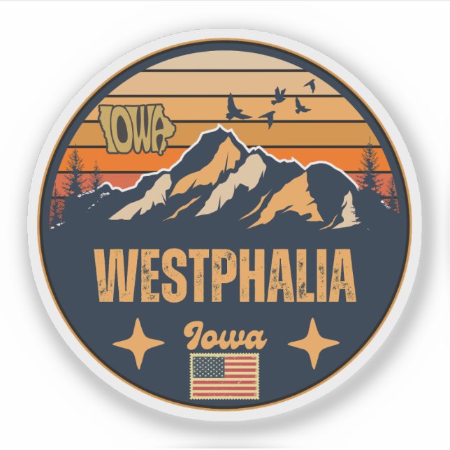 Adesivo Vestfália, Iowa (Frente)