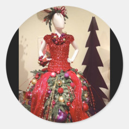 Adesivo Vestido Afrocêntrico de Mannequin Árvore de Natal