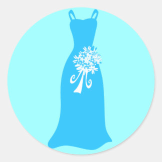 Adesivo Vestido Azul Oceano com Buquê
