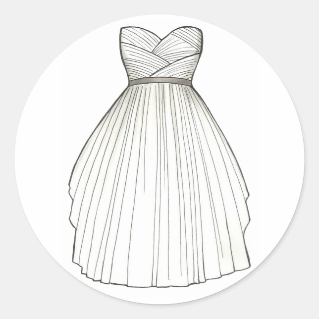 Adesivo Vestido Branco Vestido Noiva Palhaçada (Frente)