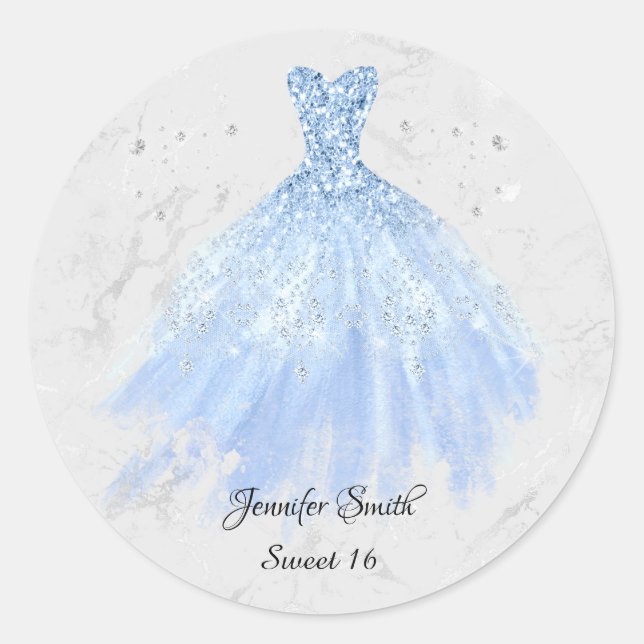 Adesivo Vestido brilhante azul pálido 16 (Frente)