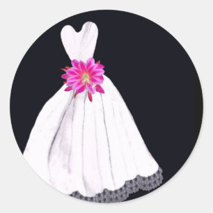 Adesivo Vestido de casamento com o buquê tropical