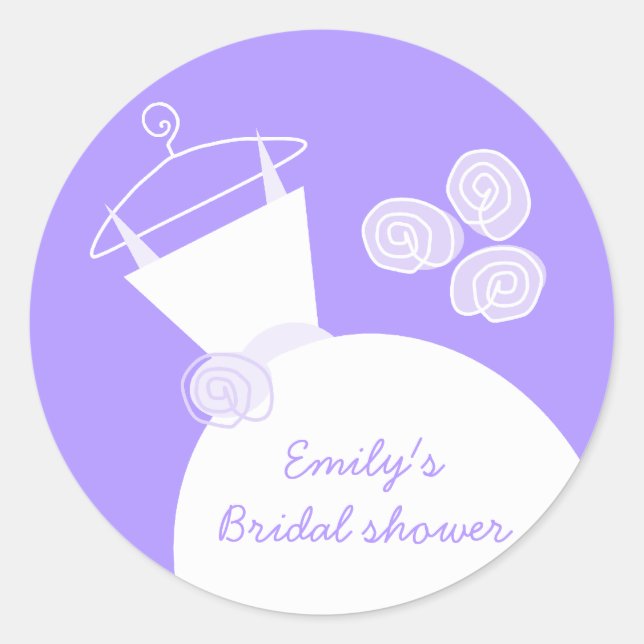 Adesivo Vestido de Chá de panela Roxo de Casamento (Frente)