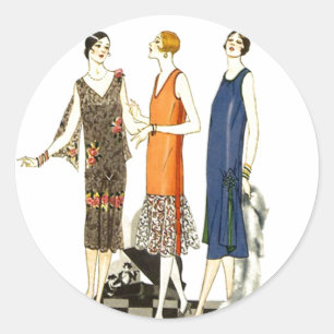 Adesivo Vestido de deslocamento do Flapper das senhoras da
