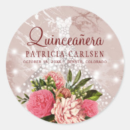 Adesivo Vestido de diamante princesa brilho floral quincea