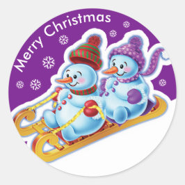 Adesivo Vestido de Natal Snowmen Esportes de neve.