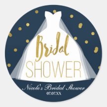 Vestido de Noiva Blue & Gold Bridal Shower Confett