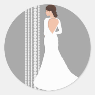 Adesivo Vestido de Noiva Branco Moderno & Brilho Banho de
