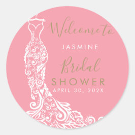 Adesivo Vestido de Noiva Elegante em Tonalidade Dourada Es