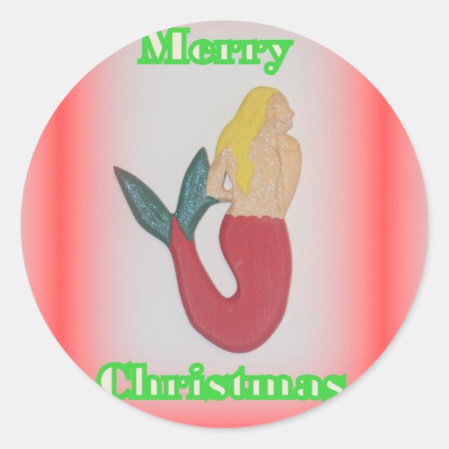 Adesivo Vestido de sereia loira de Natal feliz (Frente)