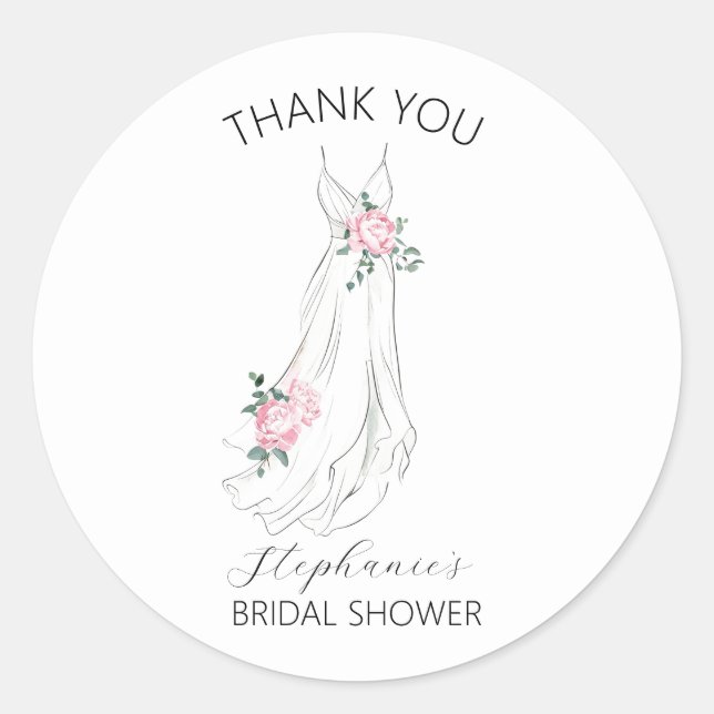 Adesivo Vestido Floral de Eucalipto em Aquarela para Chá d (Frente)