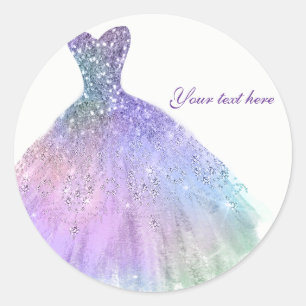 Adesivo Vestido Glamour com Lantejoulas Roxo Pastel Festa 